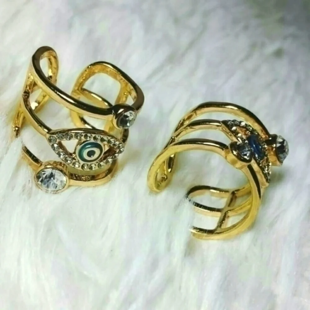 🛍Eye See All Gold Tone Stack Ring